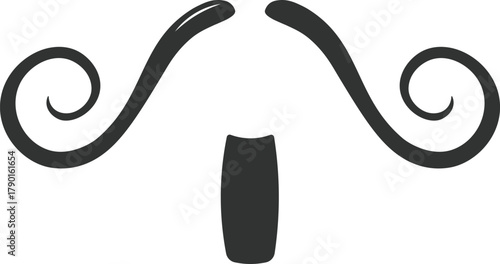 Stylized mustache design representing vintage male grooming culture