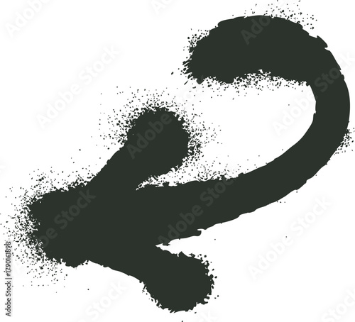 Spray paint arrow pointing left with grunge texture