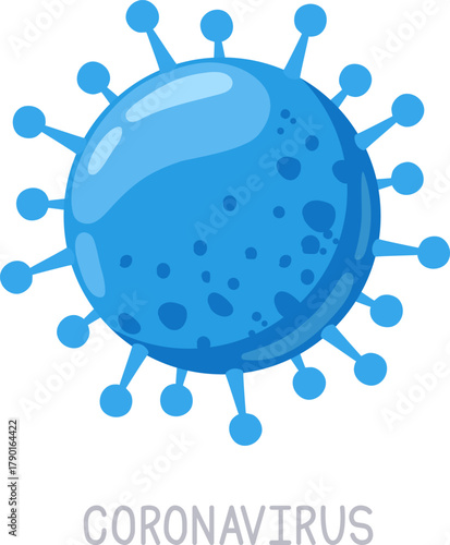 Blue stylized coronavirus bringing awareness to health and infection