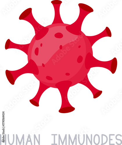 Human immunodes concept with red virus cell