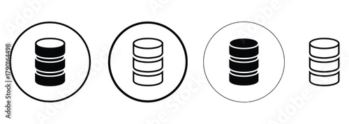 Database icons for cloud storage solutions and data management systems, a scalable data architecture for modern business needs, representing efficient data storage and retrieval