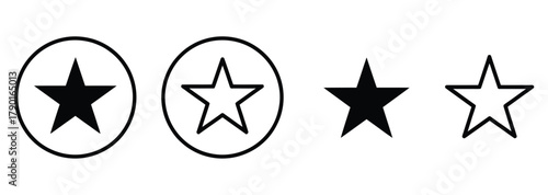 Elegant star icons for rating systems and social media highlights, perfect for website design, user interfaces, and creating a premium look with these modern graphic elements