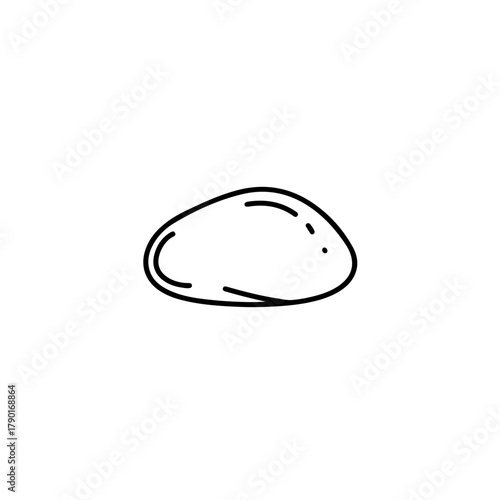 Small pebble stone outline natural shape vector illustration minimal isolated design element for nature themed works