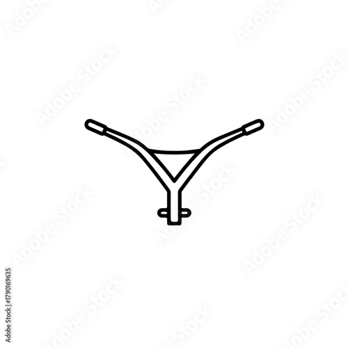 Y-shaped pipe connector vector icon depicting directional fluid flow division in mechanical and plumbing systems