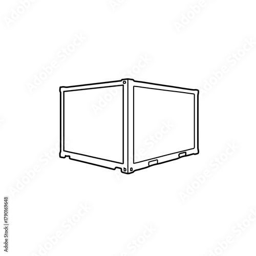 Industrial crate box vector illustration featuring reinforced container structure for transport protection and secure storage use