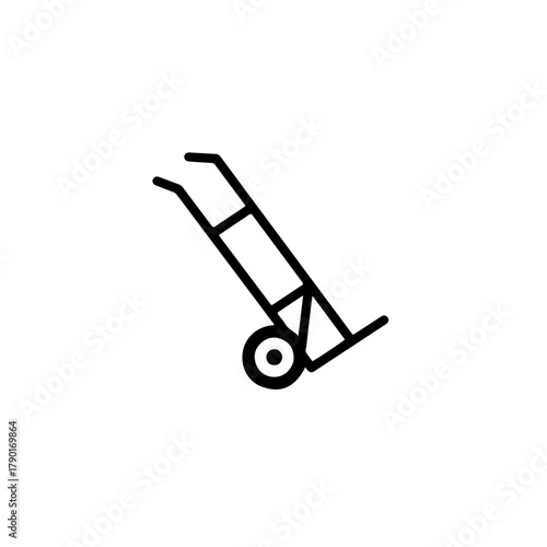 Foldable hand trolley vector illustration representing compact material-handling device used for light-duty moving tasks in daily or office environments