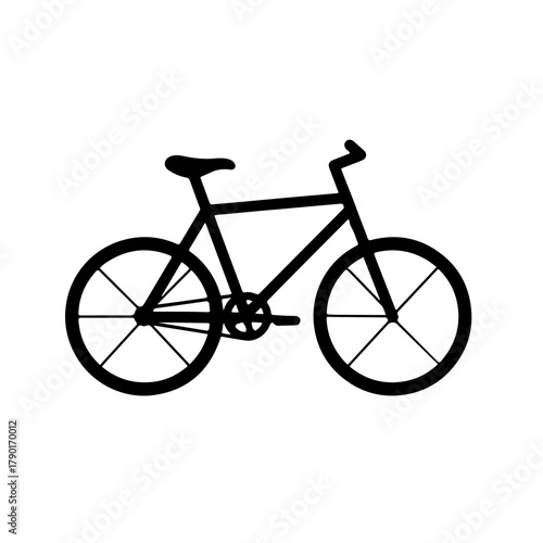 Standard bicycle vector graphic depicting two-wheeled pedal vehicle used for travel, fitness, commuting, and recreational mobility