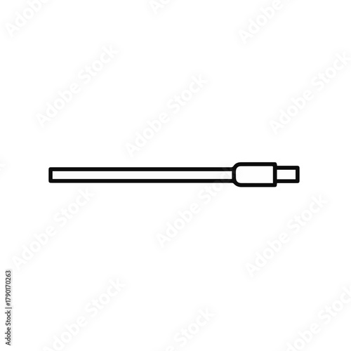 Electric probe instrument vector illustration, minimal black line art for measurement technology design