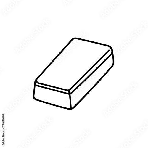 Bar ingot rectangular metal block outline vector artwork minimal clean shape for economic, industrial, or crafting illustrations