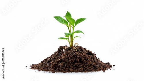 Wallpaper Mural Young green plant emerging from rich soil, showcasing potential for growth Torontodigital.ca