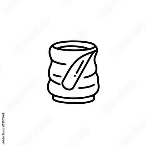 Soda can or drink can icon simple doodle hand drawn beverage container minimal outline vector art