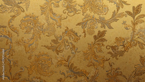 The gold patterned backdrop, suitable for elegant design layouts