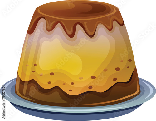 sweet pudding brown caramel dish