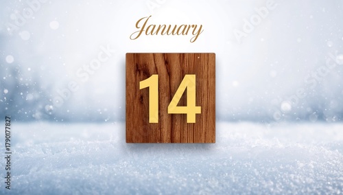 January fourteenth calendar, marking the mid-month milestone