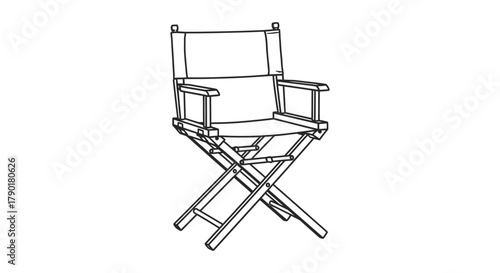 Director chair outline vector drawing design element icon art