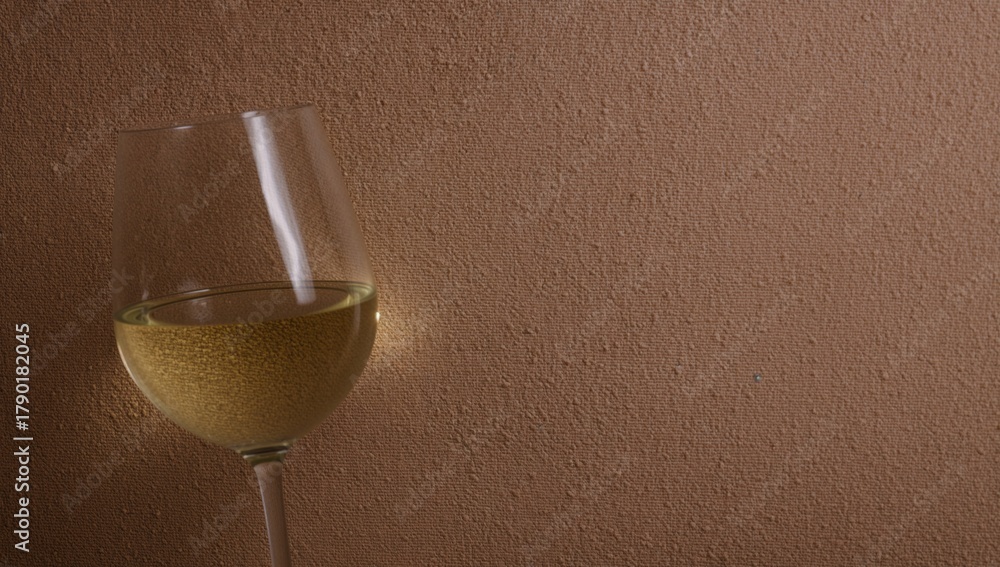 Fototapeta premium White Wine Poured Into A Glass, Suitable As A Background For Text