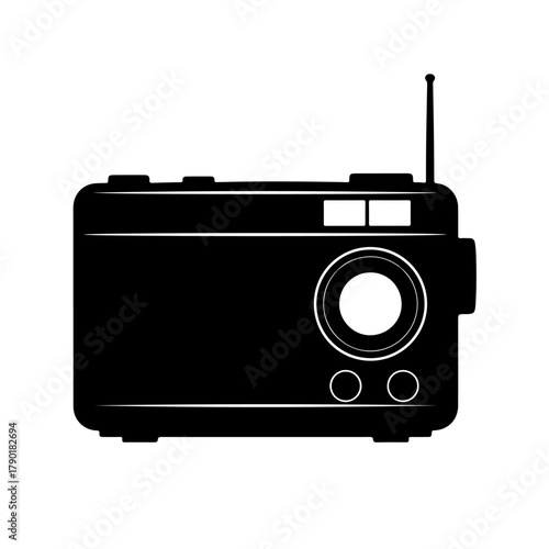 Retro radio silhouette for classic sound and vintage vibe projects, a timeless design element