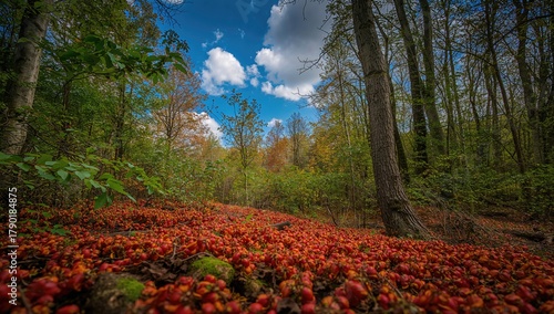 Red mountain ash seeds, vibrant natural elements for seasonal decor, autumn