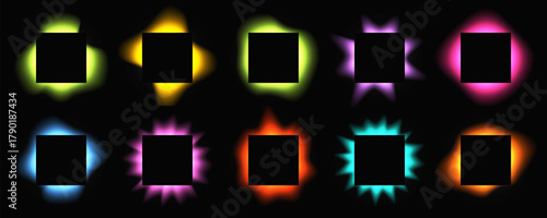 Set of square illuminate light frames
