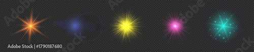 Set of light effects of lens flares