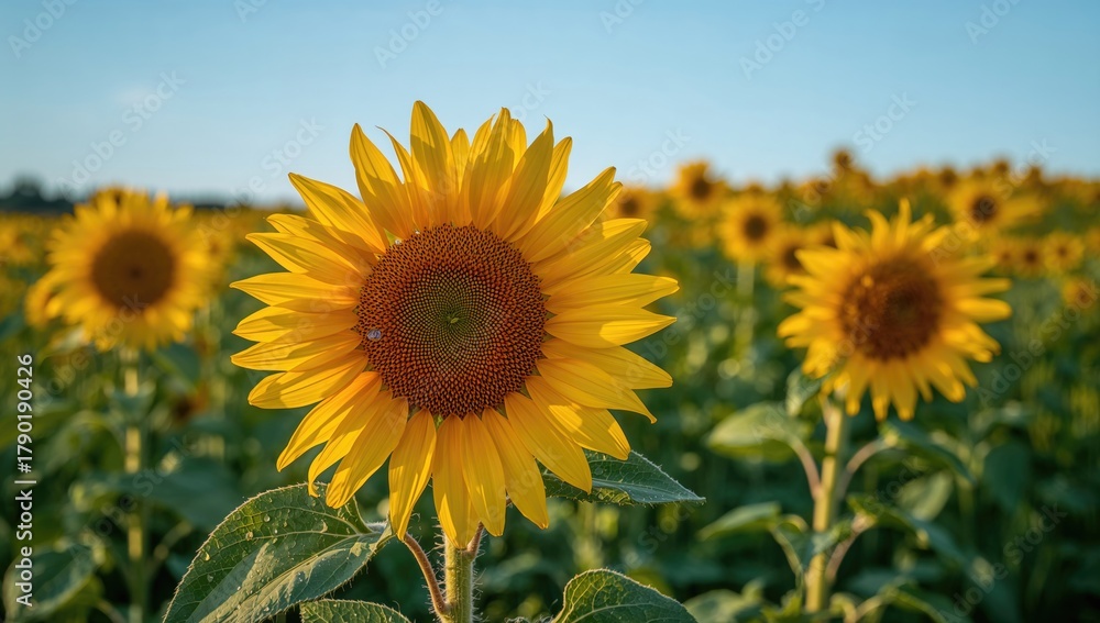Fototapeta premium Vibrant sunflowers in full bloom, visually appealing floral display