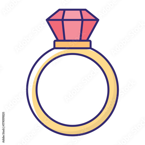 Engagement ring Vector Icon which can easily modify or edit