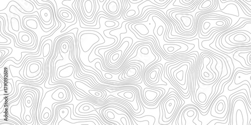 Black and white lines seamless Topographic map patterns, topography line map. Vintage outdoors style. Topographic gradient line map. Abstract circle lines background