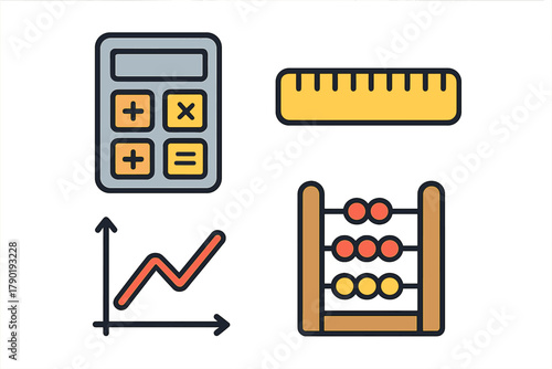 Basic icons for mathematics and accounting tools