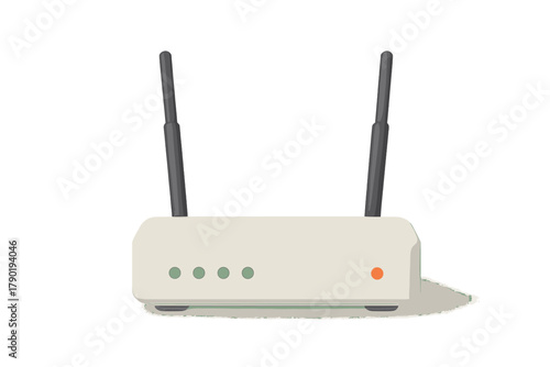 Wireless network router with dual antennas and status indicator lights