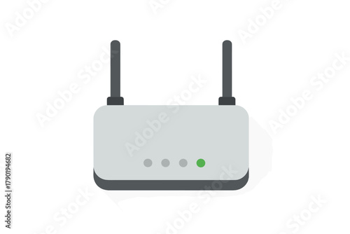 Wireless network router device with external antennas and indicator lights