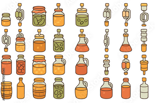 Glass jars and bottles for home brewing and food preservation