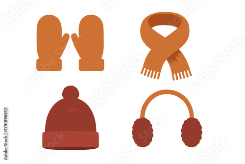 Knitted winter accessories set featuring mittens scarf and pom-pom hat