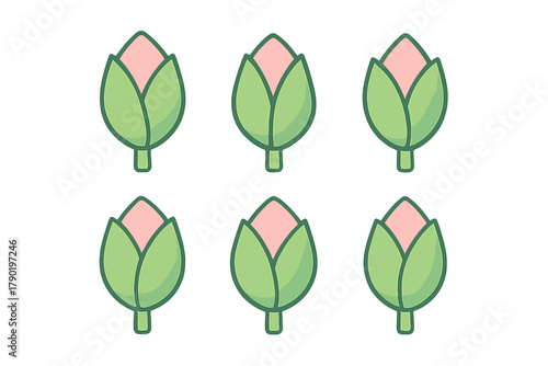 Stylized artichoke bud icon repeating pattern design