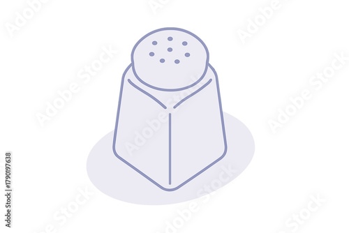 Isometric simple salt shaker icon in outline style for seasoning concepts