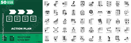Action Plan Duotone Editable Icons set