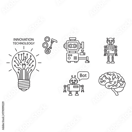 Artificial Intelligence web icons vector