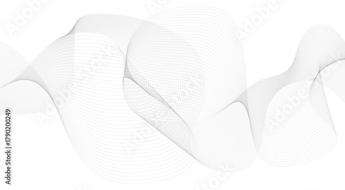 Abstract grey wave lines transparent background. frequency sound wave, twisted curve lines with blend effect.