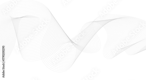 Abstract grey wave lines transparent background. frequency sound wave, twisted curve lines with blend effect.