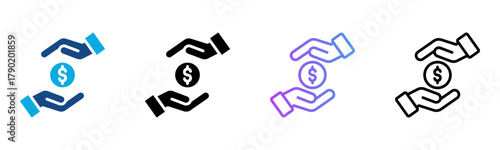 Loan Icon Multiple Style Vector Illustration
