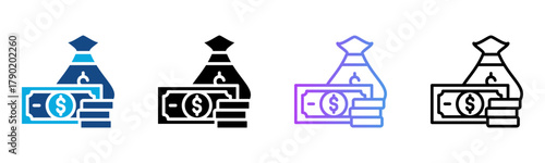 Economy Icon Multiple Style Vector Illustration
