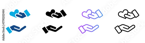 Charity Icon Multiple Style Vector Illustration