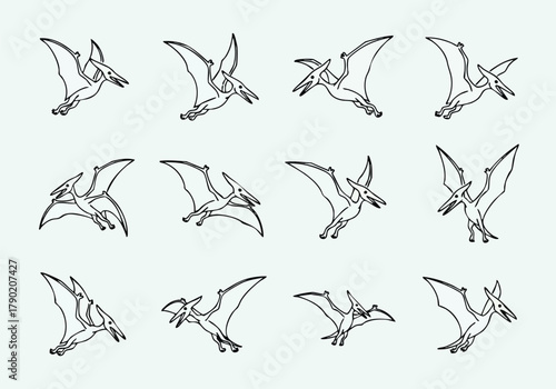 Sequence of Pterodactyl Flight Poses A Visual Evolution