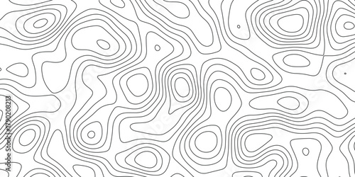 Abstract topographic contours map background. modern design with white background and black wave lines. Topo contour map design.	
