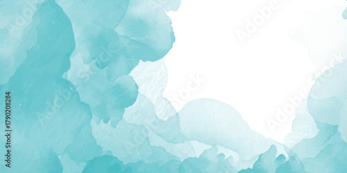 Abstract Pastel blue watercolor paint brush. watercolor texture for cards, Brushstrokes and splashes. Pastel blue texture design template for birthday invite or card	
