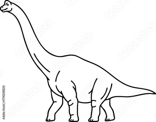 Brontosaurus Outline A Simple Line Drawing of a Dinosaur