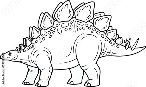 Stegosaurus Dinosaur Illustration with Plates and Spikes