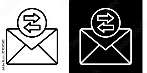 Email Communication Icon Set White Style Collection