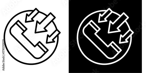 Call Center Icon Set White Style Collection