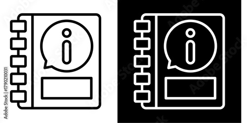Information Directory Icon Set White Style Collection