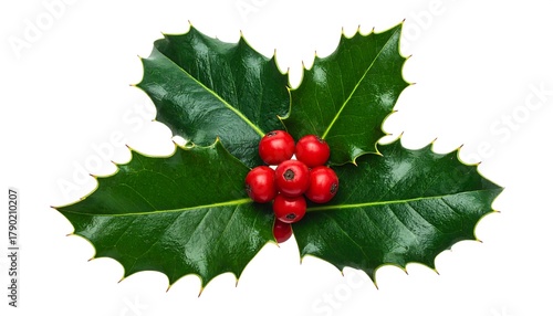 Festive Holly Berry Sprig - A Classic Christmas Decoration.
